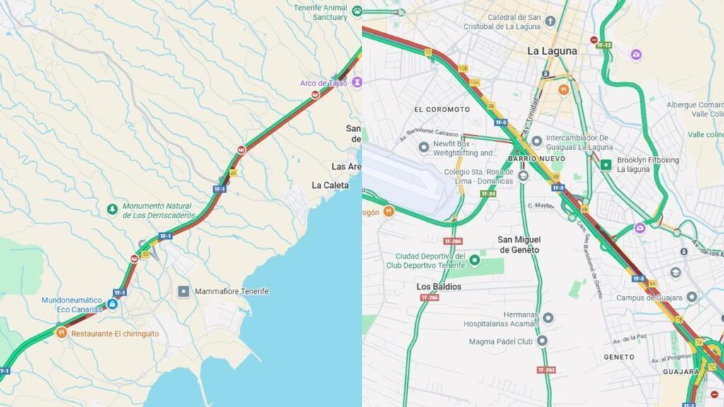 verkehrschaos teneriffa tf1 tf5 unfaelle staus
