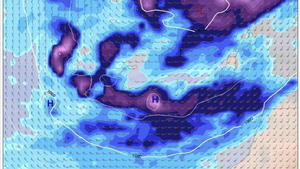 wettervorhersage kanaren regen schnee sturm maerz 2026