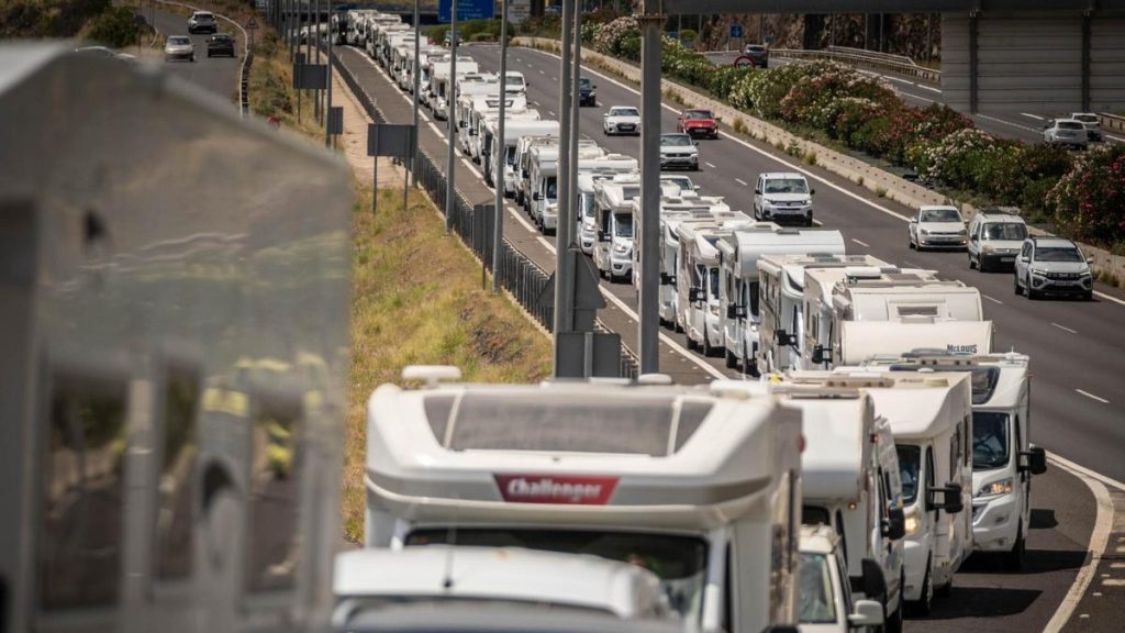 wohnmobil protest teneriffa autobahn tf 1