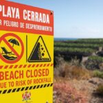 geschlossene straende teneriffa erdrutsch