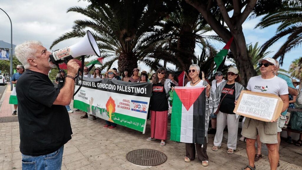 protest israel wasserball wm puerto de la cruz