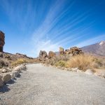 a dirt road in the middle of a desert